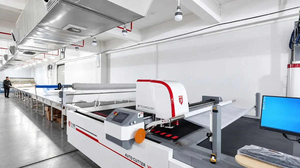 Automatic fabric cutting line